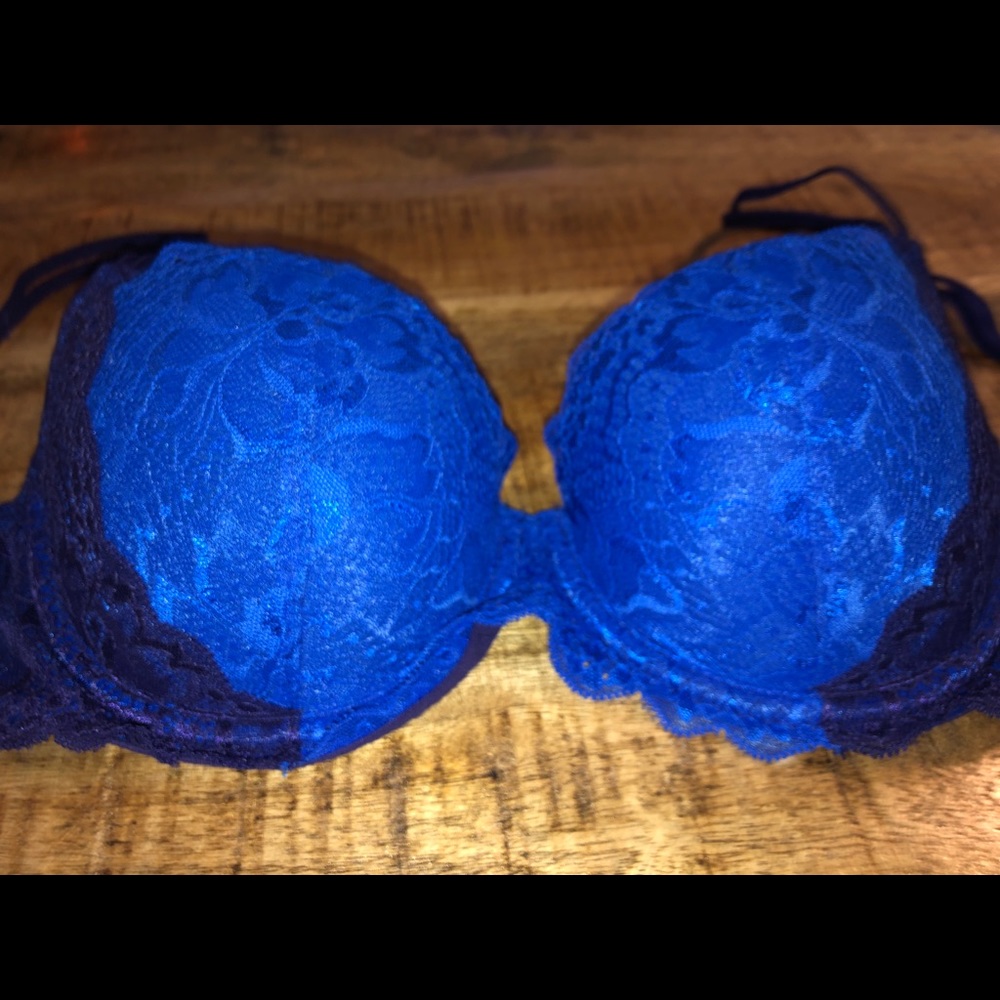 PINK by VS electric blue push up bra